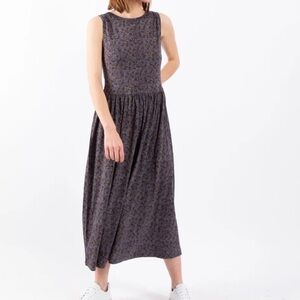 Sessun Sleeveless Abstract Blue Micro Dot Pattern Lightweight Midi Dress Size XS